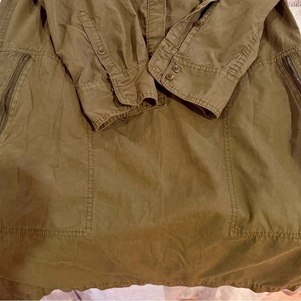 J. Crew Ladies Sz 10 Olive Safari Military‎ Utility Shirt Dress